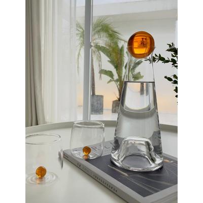 家用玻璃冷水壶ins耐高温大容量水瓶水杯套装牛奶果汁壶1升凉水壶