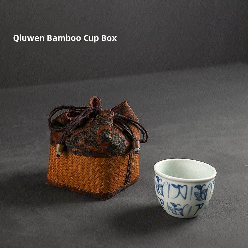 七文竹杯笼手工加厚布袋旅行收纳袋茶叶罐茶杯茶具茶壶中布袋