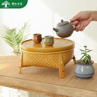 竹编茶具收纳盒漆器茶盘干泡茶台茶杯垫茶道配件桌面整理茶桌摆件