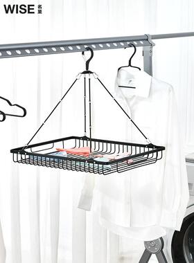 Mingzhi晾衣篮晾衣网黑色晾衣架多夹毛衣贴身防变形平晾袜架