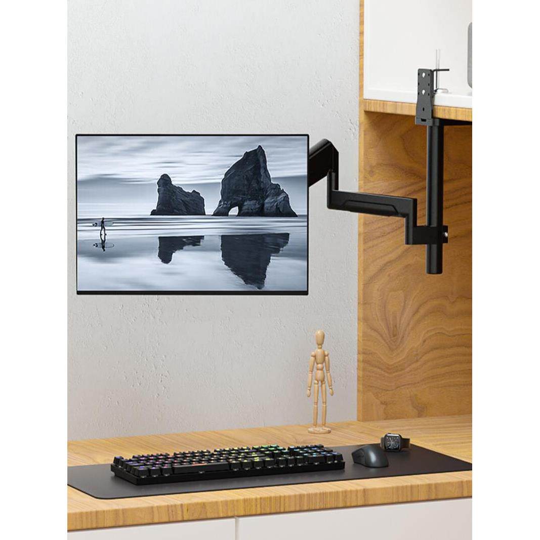 24/27/32/43英寸显示器支架增高加长气动机械臂可倒挂带鱼屏底座