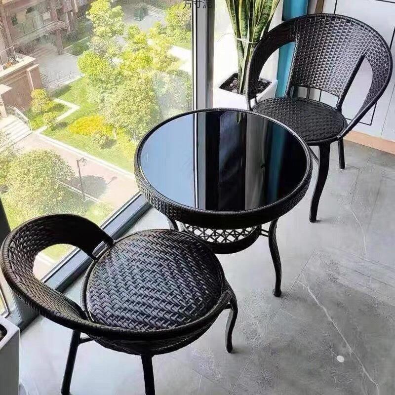 藤椅三件套阳台休闲桌椅藤条客厅沙发小户型出租屋茶几办公室室内