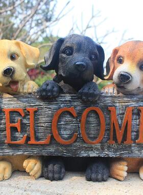 招财户外花园园林迎宾狼狗摆件庭院景观彷真动物装饰品工艺礼品摆