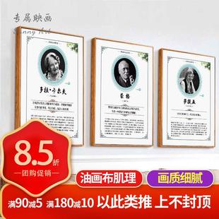 心理学家挂画心理咨询室装饰画墙壁布置挂图马斯洛名人像名言简介