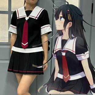定制舰队收藏角色时雨夕立COS水手服百褶裙JK模彷演出