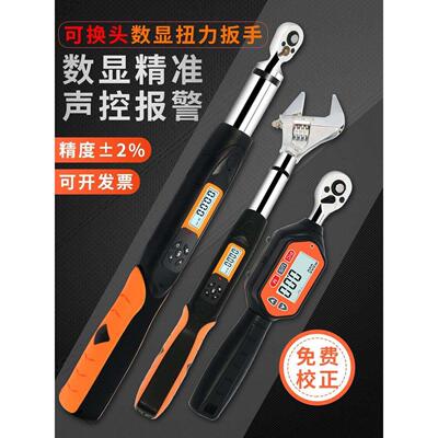 电子数显扭力扳手高精度可换头开口棘轮可调式扭矩扭力测试检定仪