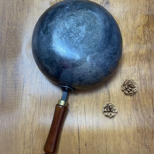章丘手工大肚铁锅平圆底煎炸炒炖家用铁锅炒菜香
