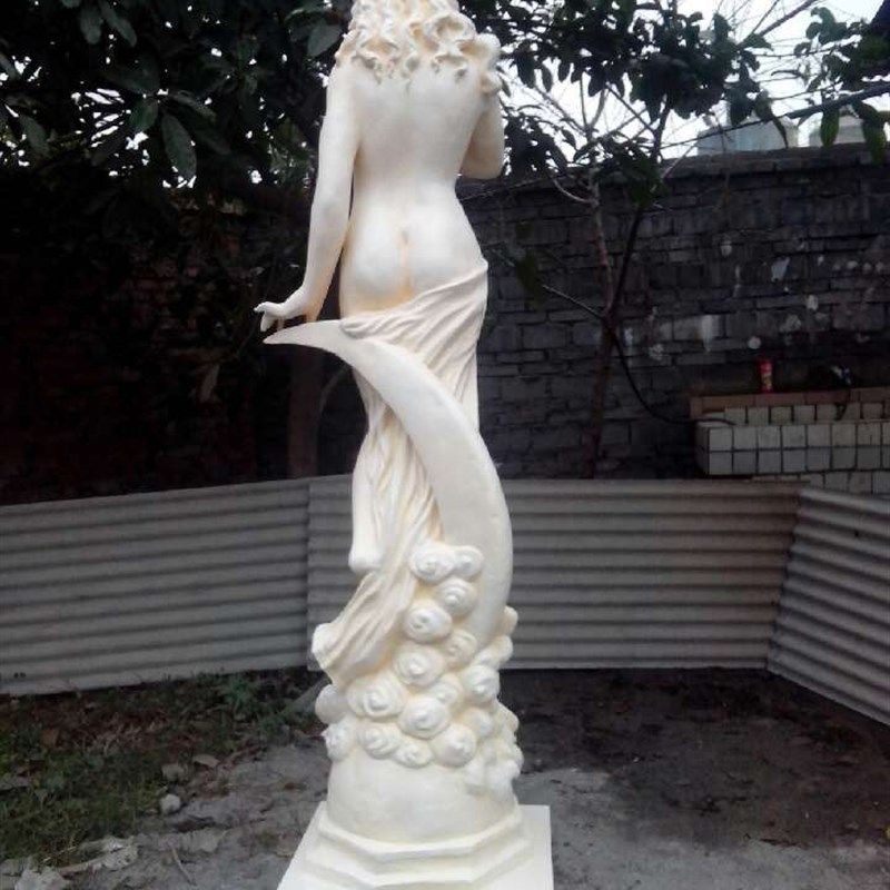 酒店欧式人物雕塑落地玻璃钢工艺品大厅花园装饰软装摆件月亮女神