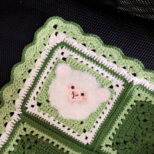 可爱羊咩咩毯子diy编织材料包毛线钩针小猪毯子手工宝宝毯子现货