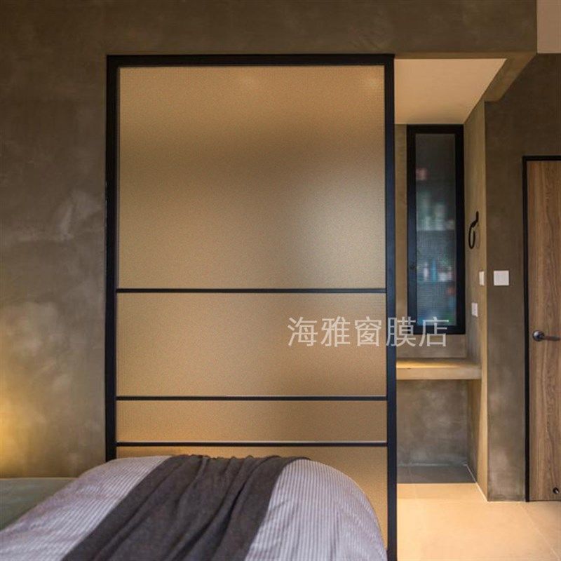 茶色磨砂玻璃贴膜透光不透明浴y室移门卫生间窗户防窥贴纸咖啡色