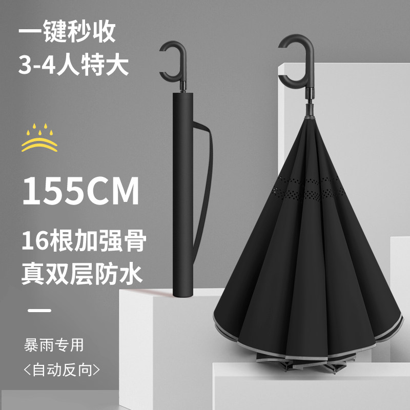 24骨自动雨伞一键全收加大加厚加固暴雨J专用超大号男女长柄反向