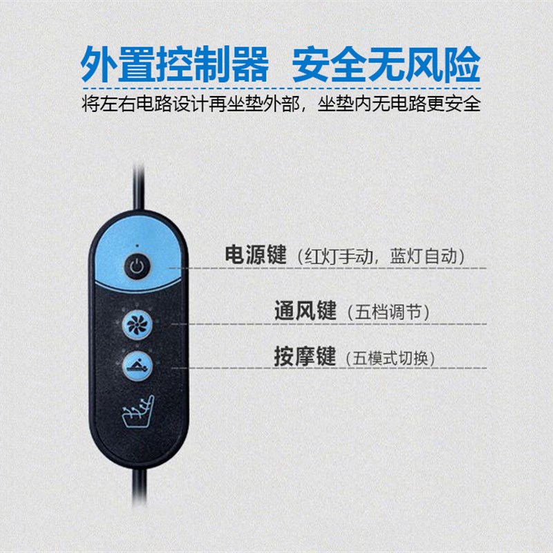 夏季汽车通风坐垫制冷吹风座椅垫卡通带风扇电动货车透气按摩座垫