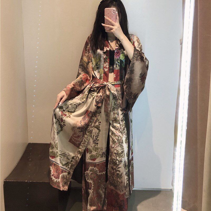 2021b新款 ZA女士拼布印花宽松衬衫式和服式外衣 7807018 7809018