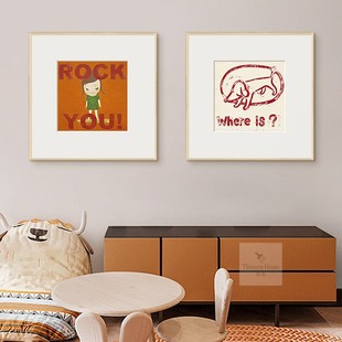 奈良美智 大师艺术装饰画客w厅餐厅背景墙挂画酒店公寓高级感壁画