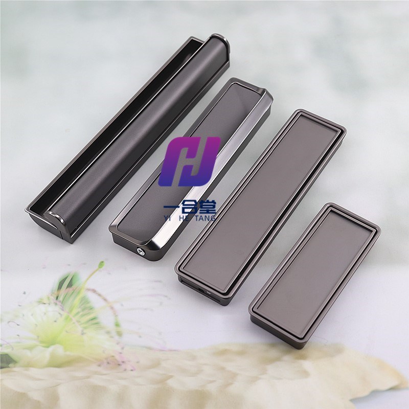 意式可贴皮革隐形暗拉手衣柜门铝框嵌入式扣手轻灰开槽大柜门把手