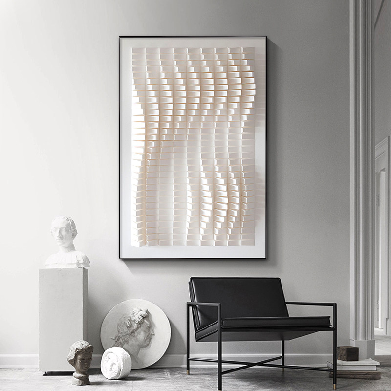 玄关装饰画5d立体壁画客厅挂画实物抽象木头抽象立体面样板间挂画