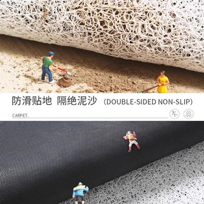 高级感绿色入户门地垫进门口丝圈脚垫可裁剪耐脏免洗室外防滑地毯