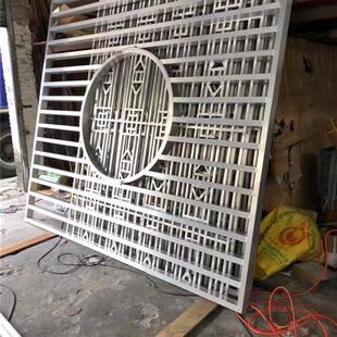 仿古中式铝窗花定制镂空铝合金单板西字格铝窗花屏风型材方管格栅