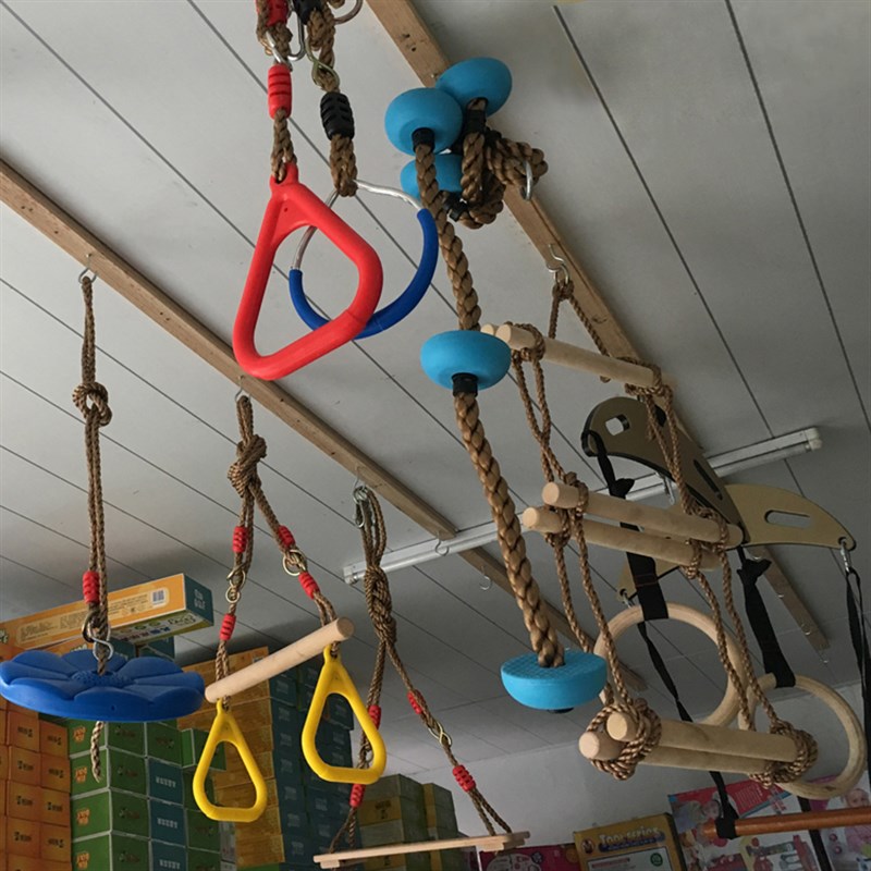 室外儿童塑料吊环幼儿园木棒单杠玩具室内阳台锻炼户外猴杆荡秋千