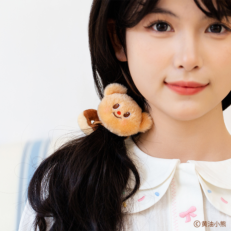 起重集 黄油小熊butterbear毛绒发绳发夹头饰发卡头绳女生发饰