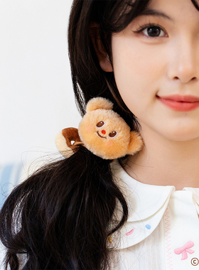 起重集 黄油小熊butterbear毛绒发绳发夹头饰发卡头绳女生发饰