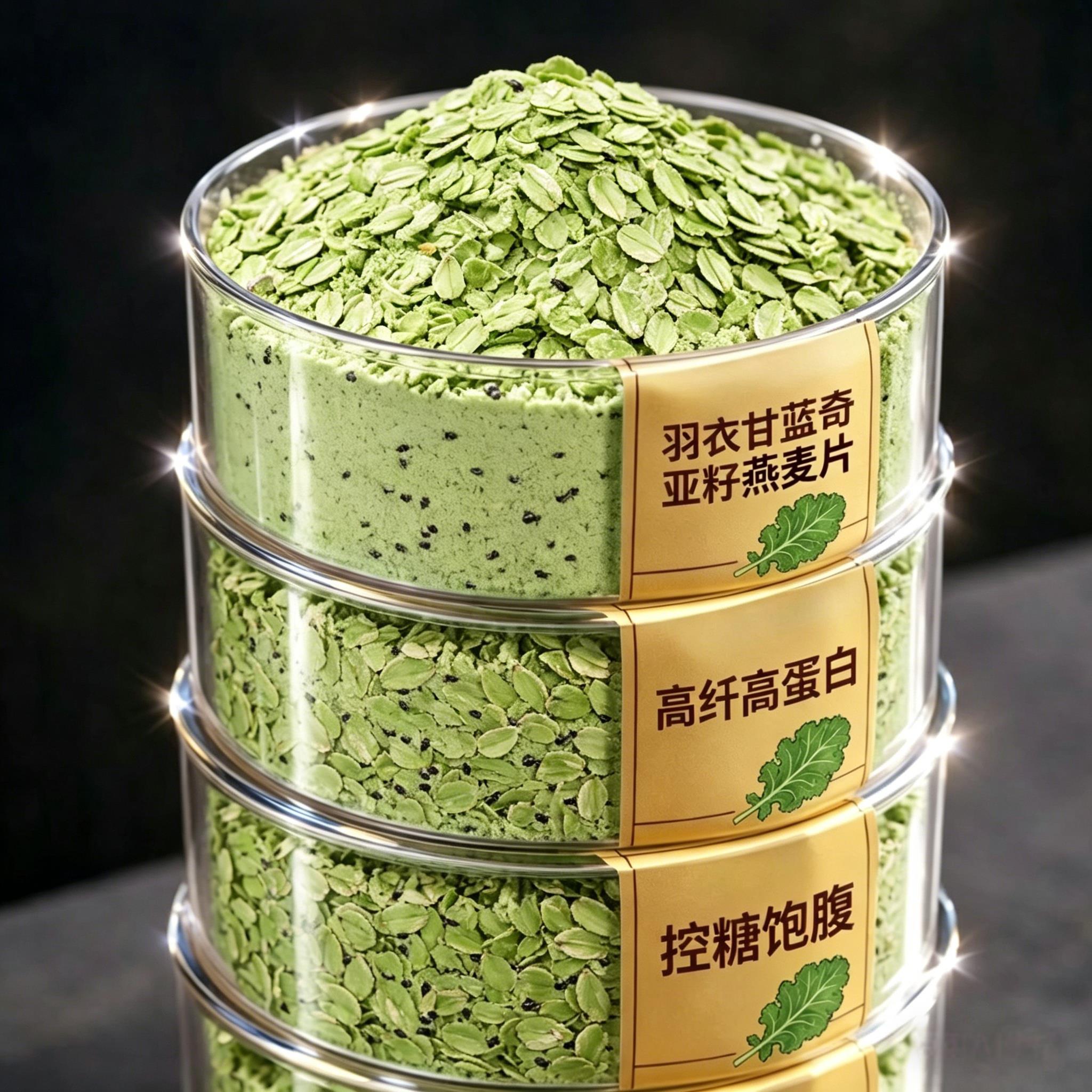 羽衣甘蓝奇亚籽燕麦片无糖低脂减专用0脂早餐即食官方旗舰店正品