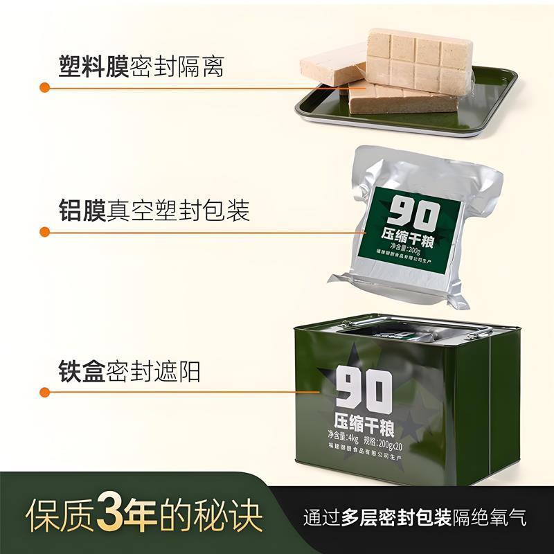 明星同款官方旗舰店高级压缩饼干20年保质期铁桶充饥应急存早餐整
