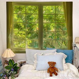 窗户风景挂布背景布卧室床头装饰墙布宿舍挂毯ins房间画布背景墙2