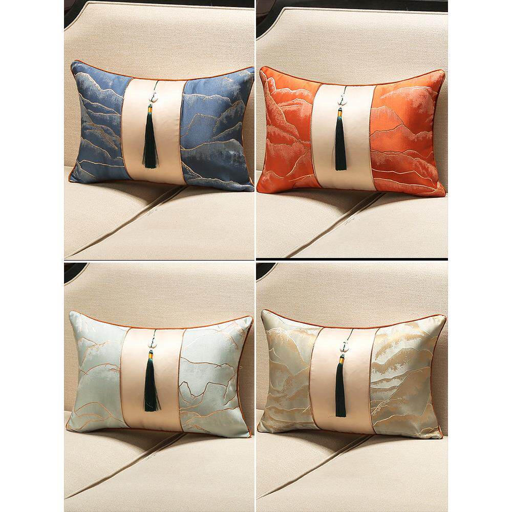 中式靠枕沙发客厅长方形抱枕靠垫套腰枕大号靠背拼接抱枕套不含芯