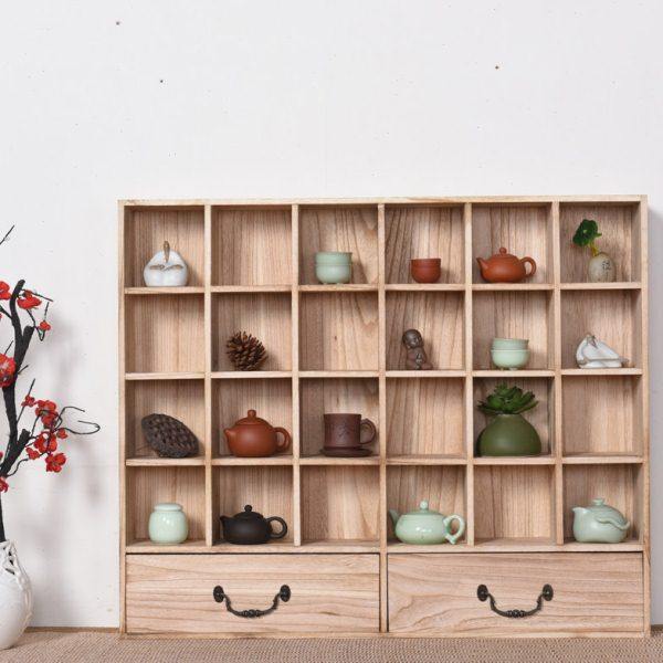 实木格子架 墙上置物架 壁挂收纳柜 茶壶架 茶杯架古玩饰品展示架,住宅家具,格架,淘宝优惠券,粉丝福利购,淘宝优惠卷