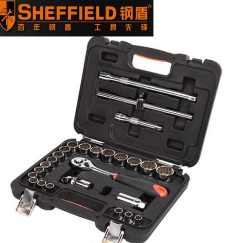 钢盾汽车26件套公制12.5mm系列公制12角棘轮扳手组套S010026套筒