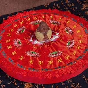 拜垫跪垫家用九品莲花刺绣拜佛磕头垫家用加厚圆形打坐禅修垫蒲团