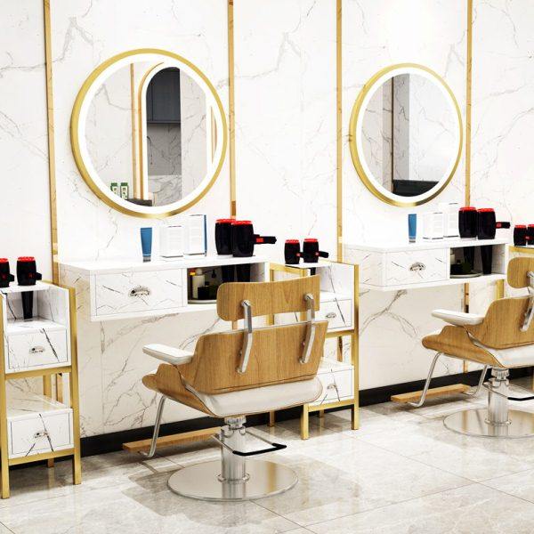 网红美发镜单面带灯理发店镜台潮款挂墙镜柜子一体发廊剪发专用镜,商业/办公家具,理发镜台,淘宝优惠券,粉丝福利购,淘宝优惠卷