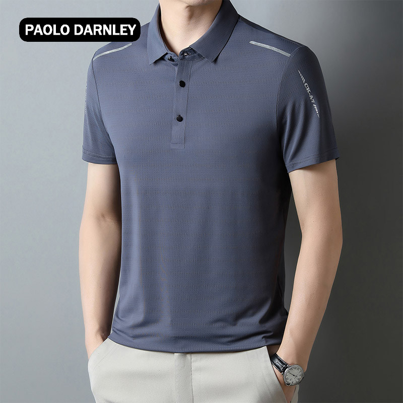 PAOLO DARNLEY/保罗达恩利中青年翻领冰丝翻领t男士速干polo衫男
