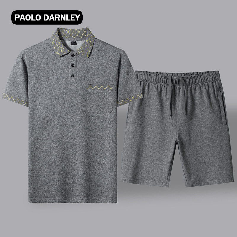 PAOLO DARNLEY/保罗达恩利中老年运动男POLO衫休闲两件套爸爸套装