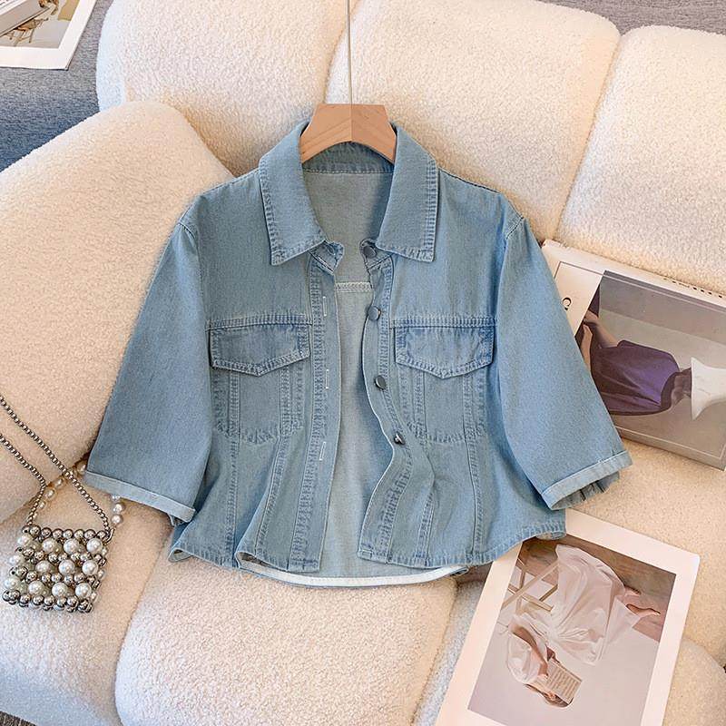 2024夏季新款短袖牛仔外套