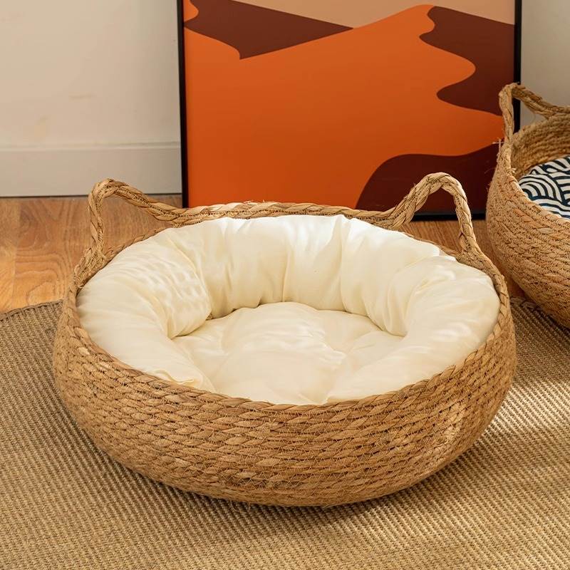 猫窝四季通用冬季保暖新型藤编猫抓板可爱超大幼猫专用沙发睡觉窝