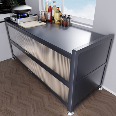 厨房置物架落地多层收纳柜多功能餐桌边储物柜子靠墙备餐桌工作台