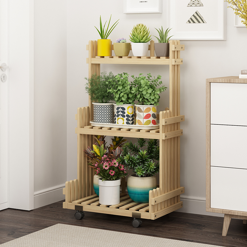 白色花架置物架多层室内外欧式花架子阳台客厅落地绿萝花盆架带轮