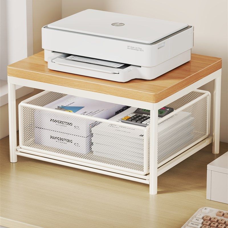 桌面打印机e放置架办公室桌上抽屉式收纳架文件整理架覆印机摆放