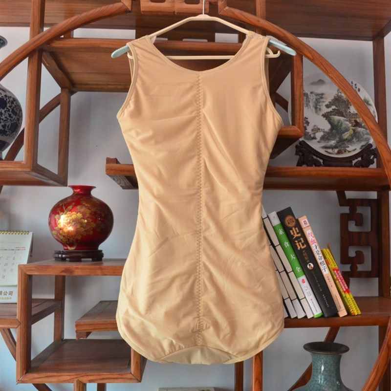 春秋冬季加绒三角连体塑身内衣长款束身衣保暖内衣女