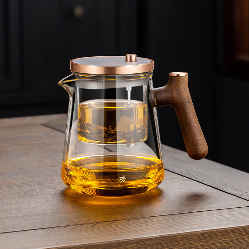 高档胡桃木把茶水分离飘逸杯加厚耐热全玻璃内胆泡茶壶茶道茶具,餐饮具,飘逸杯,淘宝优惠券,粉丝福利购,淘宝优惠卷