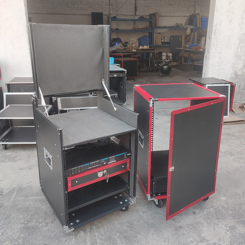 专业定制KTV8U航空箱12U舞台调音台架子功放机柜翻上盖16U航空箱