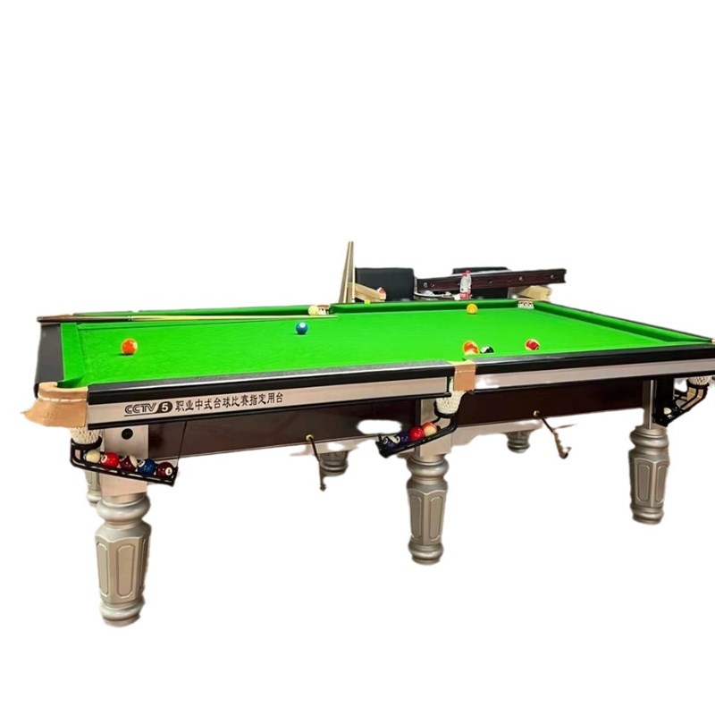 银腿钢库美式黑8桌球台球厅商用案子标准钢库成人家用银腿台球桌