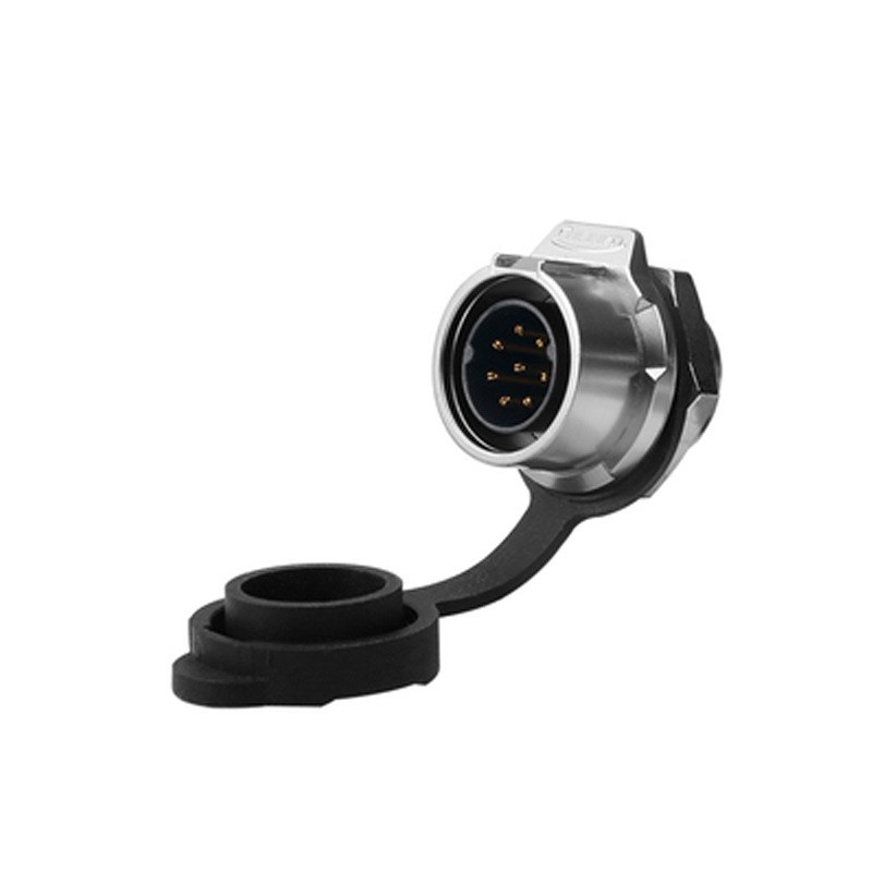 凌科航空插头插座LP-16金属2-9芯不带线螺纹式公母防水接头连接器