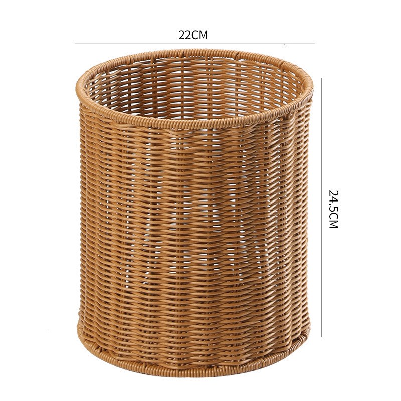 家用大号草编垃圾桶 编织垃圾篓 田园废纸篓 收纳桶 花盆套华庚