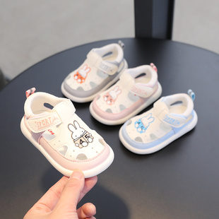 夏季女宝宝鞋子软底学步鞋6一12月婴儿凉鞋男童透气1岁半防滑公主