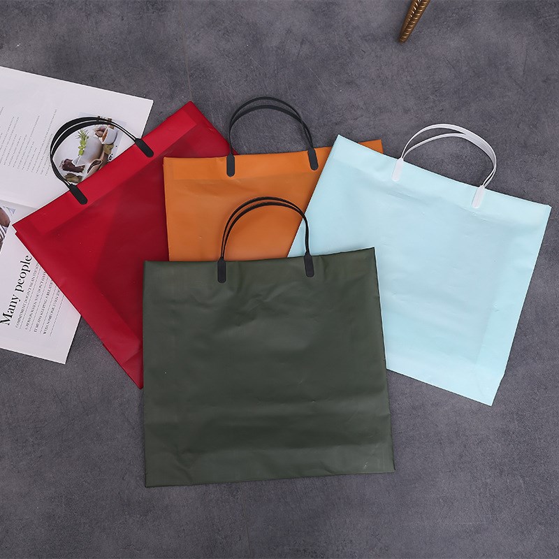 加厚加硬高大上立体塑料礼品袋 蓝子柄手提塑料服装袋