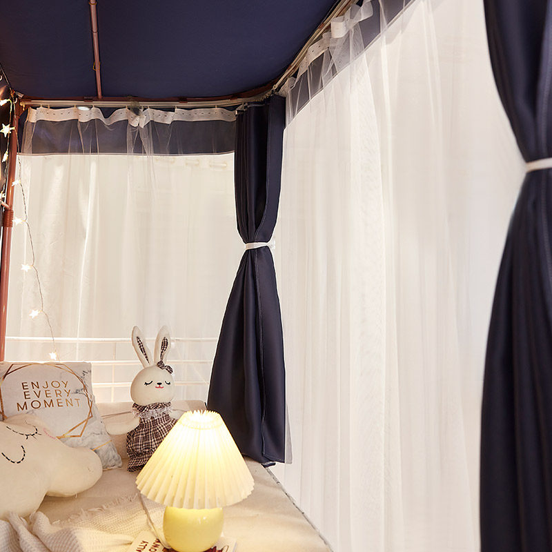 u型轨道床帘强遮光加厚上铺滑轨学生宿舍导轨寝室下铺蚊帐一体式