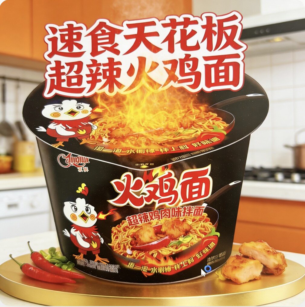 京辉特辣火鸡面桶装整箱12桶